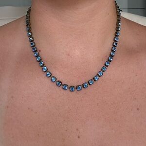 Blue Crystal Tennis Necklace - Women Jewelry